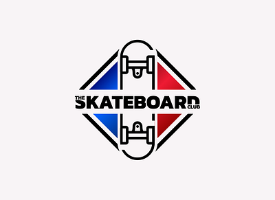 The Skateboard Club branding fun logo skateboard vibrant