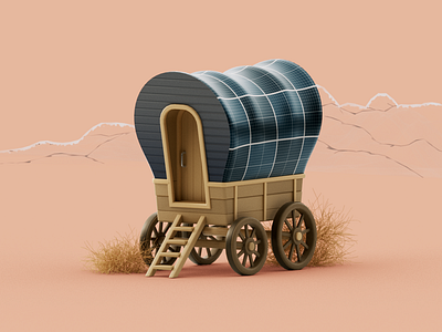 Off the grid 3d cinema4d illustration redshift3d render wagon