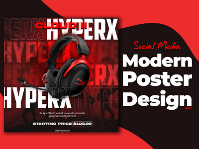 Social Media Poster Design For HyperX! adobe photoshop ads poster design branding design gaming graphic design logo social media ui