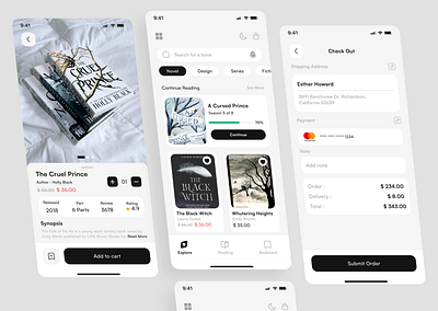 Book Store Mobile App app bookshop bookstore cleandesign design ebook ecommerce ios mobileapp readingapp saas ui ux