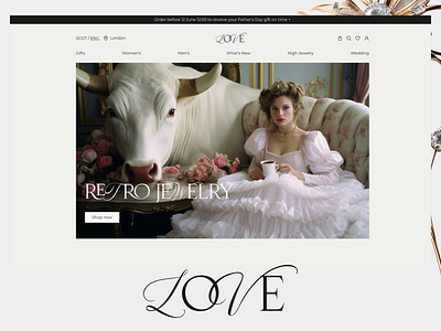 Home page for Retro Jewelry Store branding design e commerce photoshop ui ux web design