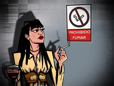Araceli illustration lady no smoking procreate smoke spanish