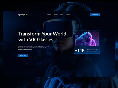 Page for VR Glasses e commerce photoshop ui ux web design