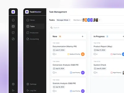AI-Powered Task Management Interface ai ai app ai application ai powered app design interface design product design task management ui uidesign user interface ux uxdesign web app web application