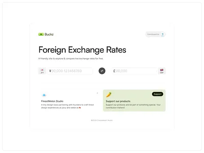 Buckz Website currency exchange foreign exchange landing page website