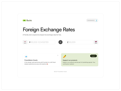 Buckz Website currency exchange foreign exchange landing page website