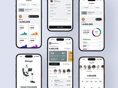 Moneyo - Free Mobile Banking analytics bank banking design expences ios mobile money open for work product design transfer ui ux web3.0