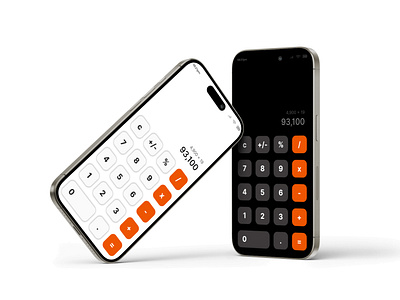 IOS Calculator calculator graphic design iphone redesign ui white on black