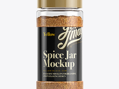 Free Download PSD Yellow Spice Jar Mockup branding mockup free mockup psd mockup designs psd mockup