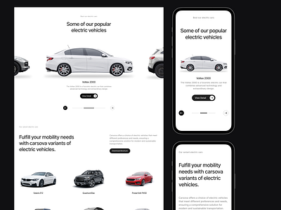 Electric Cars Website automotive cars clean company design electric car future industry landing page minimalist model modern product design technology ui vehicle web design