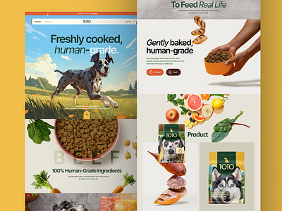 Dog Food Landing page app branding color design illustration iphone logo page ui web