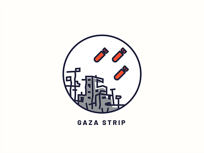 Gaza Strip art bomb city gaza icon illustration logo war