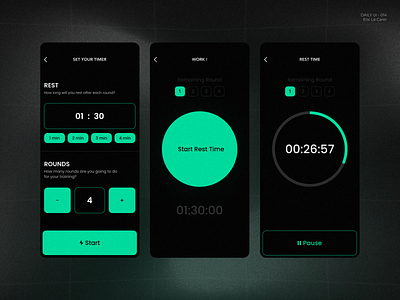 Countdown Timer - Daily UI 014 app awwwards countdown timer daily ui design graphic design product design rounds sport timer ui workout
