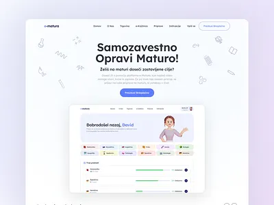 E-Learning SaaS Landing Page analytics app ui branding dashboard design e learning fintech illustration landing landing page logo slovenian ui ux web app web design website design