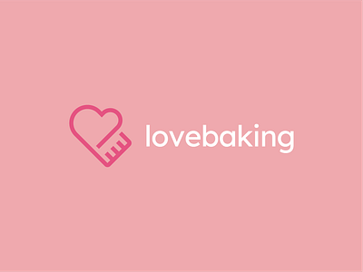 Lovebaking - Logo Design Symbol bakery baking branding design flat graphic design heart icon illustration illustrator logo logo design love minimal modern pink symbol ui ux visual identity