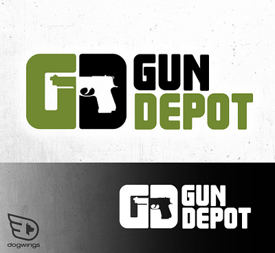 Logo concepts branding chipdavid dogwings gun icon logo vector