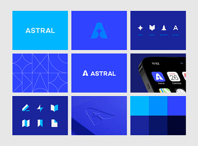 Astral Educational Platform a astral book icon letter logo mark star symbol ui