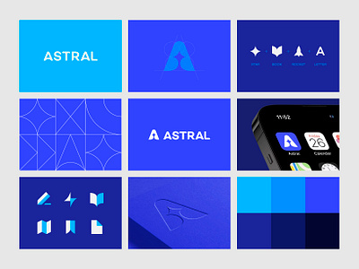 Astral Educational Platform a astral book icon letter logo mark star symbol ui