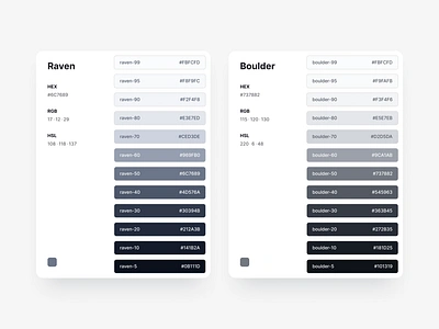 Gray palettes - Coming soon background bg boulder color design figma gradation gray hex neutral palette raven steel stone system ui ui kit unityle ux zink