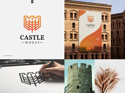 Castle Wheat Creative Abstract Logo Design, Brand Identity abstract logo brand identity branding business logo castle creative logo farm logo fresh food gradient logo graphic designer logo logo design logo designer logomaker logos meaningful logo minimalist logo modern logo website logo wheat