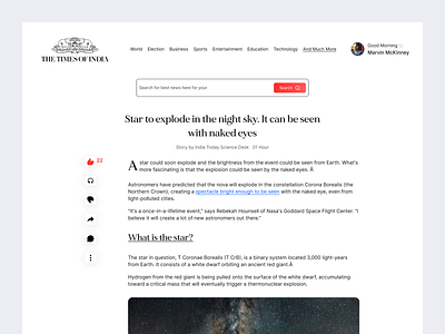Daily UI Challenge #Day 35 Blog Post article blog design blog post blog post design category challenge clean ui color daily ui design details page dribbble figma home page minimal news reader times of india ui web design