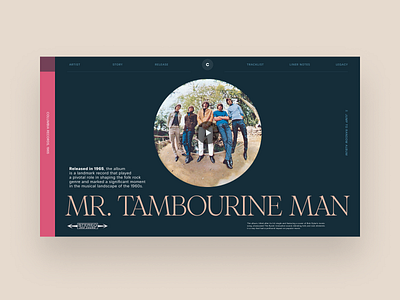 CTC#014 - Mr. Tambourine Man design hero section webdesign