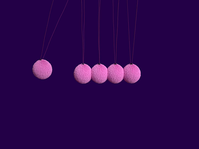 Newton's Cradle Furry Ball Swinging Pendulum 3d furry kinky loop newton pendulum purple