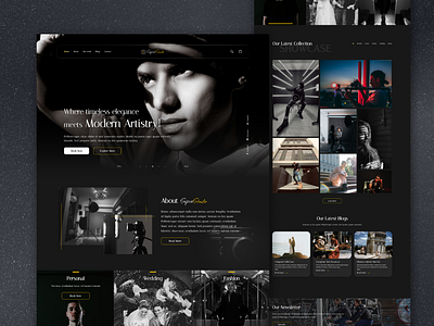 Photography Studio Portfolio Website UIUX Design branding dark theme design home screen inspiration landing page photography portfolio studio ui user experience user interface ux website website design