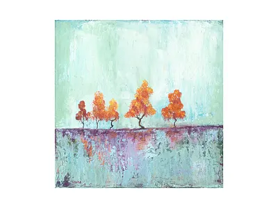 Autumn Reflection abstract autumn cogwurx illustration landscape nature season square trees