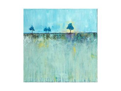 On the Horizon abstract blue cogwurx expressionism illustration landscape nature square trees