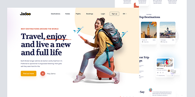 JADOO - Travel Agency Website Landing Page Design branding landing page landing page design travel agency landing travel website website website design