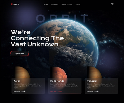 Xpace Universe Webpage landing page space website ui ui design ui ux web design website