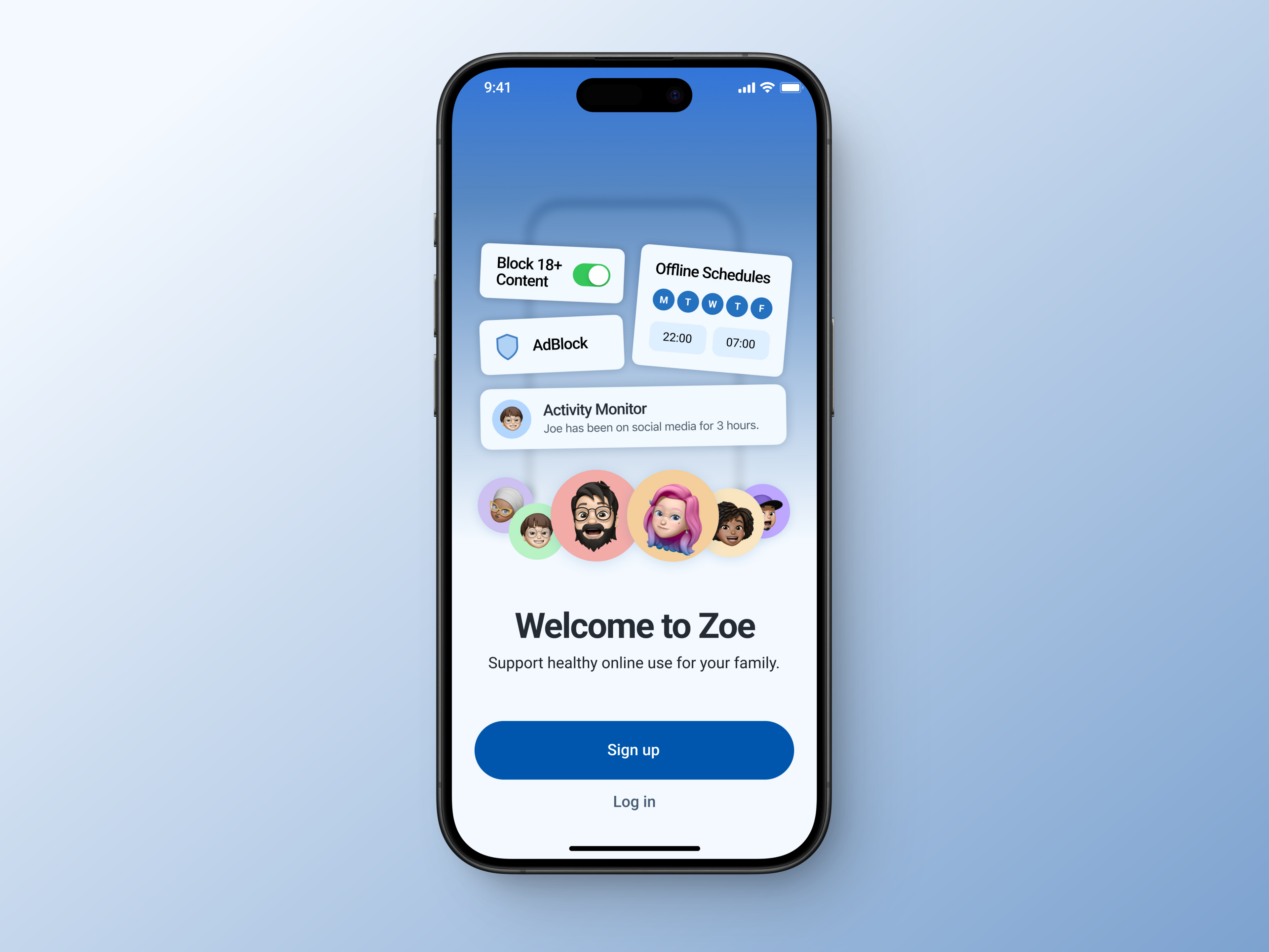 Welcome Screen for Digital Wellbeing App digital wellbeing gradient ios onboarding sign up signup splash screen ui