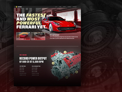 Ferrari Webpage Mockup automotive banner cars design ferrari graphic design landing page web design