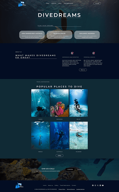 Dive Portfolio Website https://diving-club.webflow.io/ branding design designer divewebsite divingwebsite graphic design illustration landingpage logo portfolio ui webdesign webdesigner webflow webflowdesigner webflowwebsite website