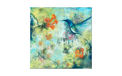 Nectar abstract bird cogwurx expressionism humming illustration square