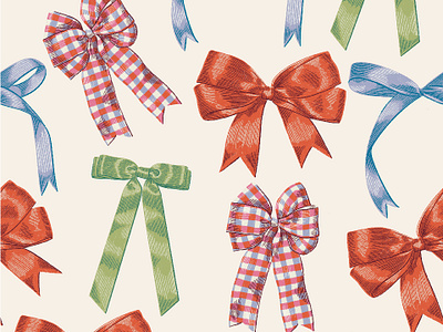 Multicolored Bows bows event gift wrap holidays illustration pattern ribbon wallpaper