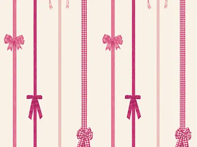 Pink Ribbon baby bow bows gift wrap girl holiday illustration pattern pink ribbon