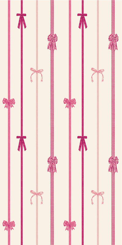 Pink Ribbon baby bow bows gift wrap girl holiday illustration pattern pink ribbon