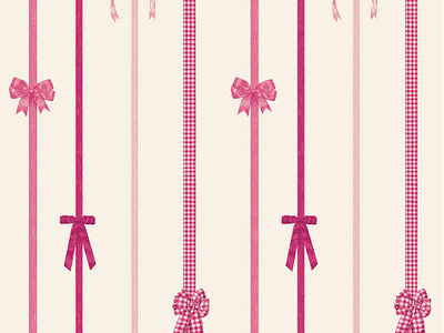 Pink Ribbon baby bow bows gift wrap girl holiday illustration pattern pink ribbon