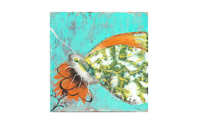 Tips abstract butterfly cogwurx expressionism illustration oilpainting orange square traditional
