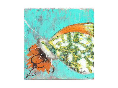 Tips abstract butterfly cogwurx expressionism illustration oilpainting orange square traditional