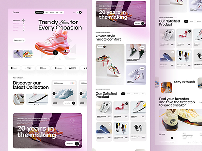 Trendy-Shoes E-commerce Website Design. ui