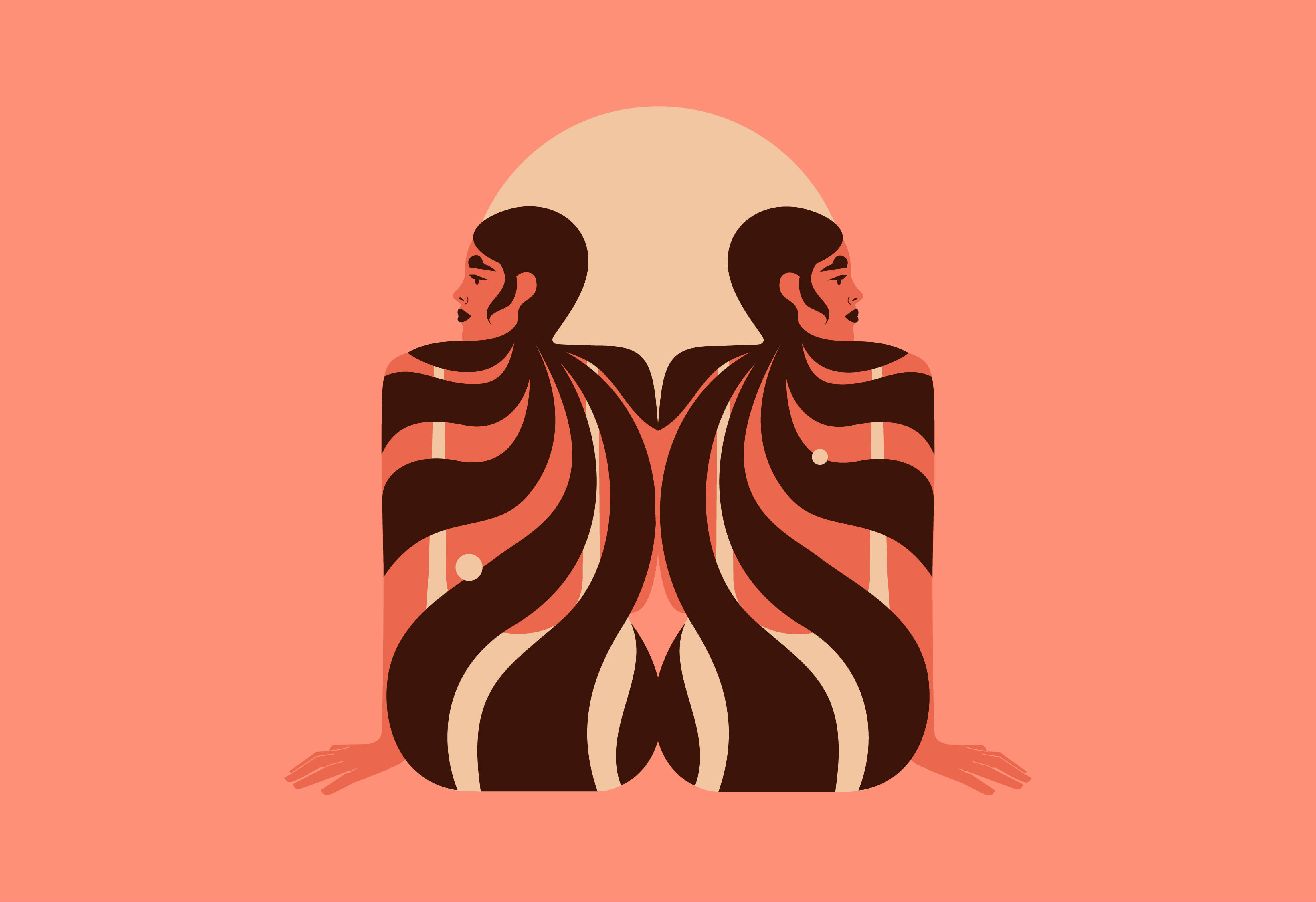 The double life art artwork branding character character design composition concept design digital female geometric graphic design hair illustration logo minimal movie poster vector woman