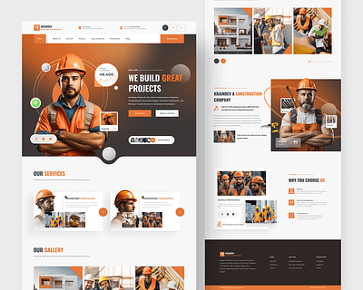 Construction Website Design ui