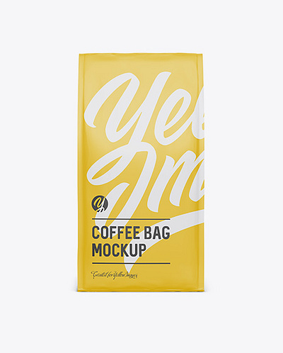 Free Download PSD Matte Coffee Bag Mockup - Front View free mockup template mockup designs