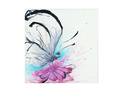 Aporia abstract butterfly cogwurx expressionism garden illustration insect nature square traditional