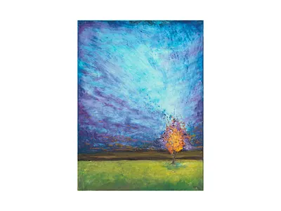 Beacon abstract clouds cogwurx expressionism illustration landscape solitary tree