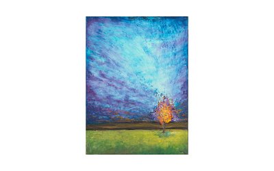 Beacon abstract clouds cogwurx expressionism illustration landscape solitary tree