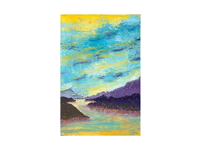 City on the Hills abstract bay cogwurx expressionism hills illustration landscape mountain nature seascape